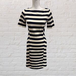 Tory Burch Stripe Dress Navy Cream Size Small